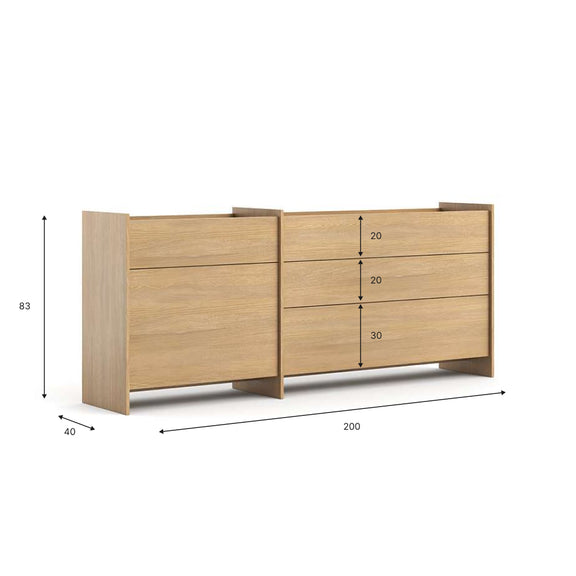 Komoda duża Clea - Dąb Gaja